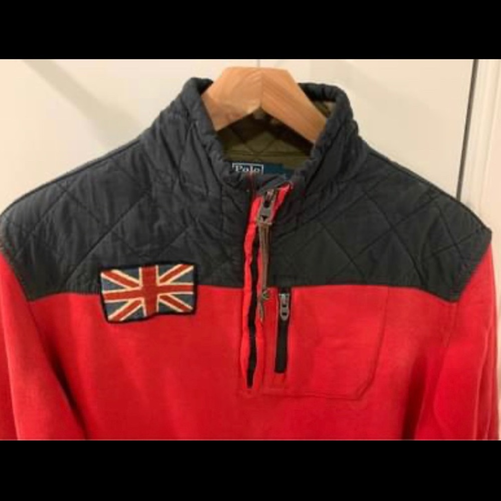 Ralph Lauren Zip-Neck Fleece & quilt sweater top